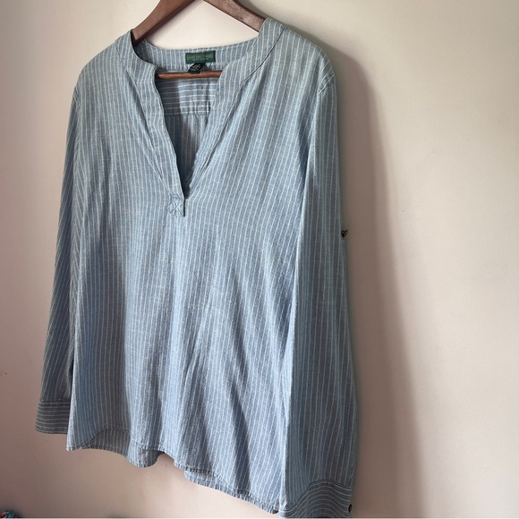 Ralph Lauren Jeans Company Top Longsleeve Roll Up Cotton Womens Size Large - Picture 6 of 9